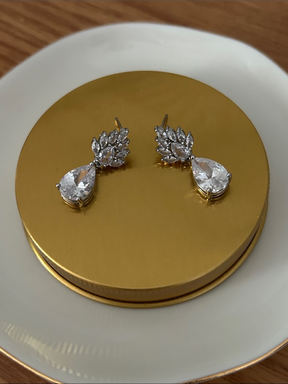 Elegant Clear Teardrop Crystal Drop Earrings for Wedding or Special Occassion
